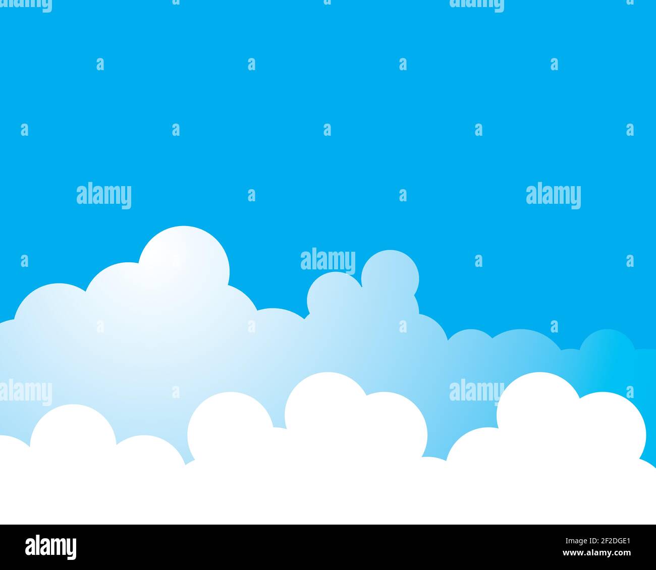 Ciel bleu avec icône de vecteur de nuage Illustration de Vecteur