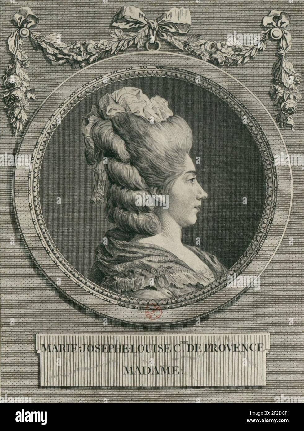 Portrait de Marie Josephine Louise de Savoie - Boizot. Banque D'Images