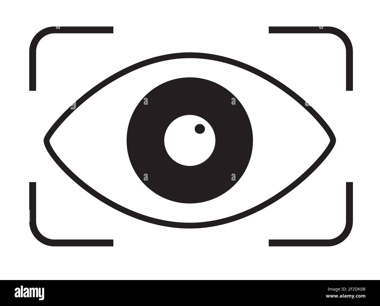 icône de balayage des yeux sur fond blanc. signe de balayage de la ...
