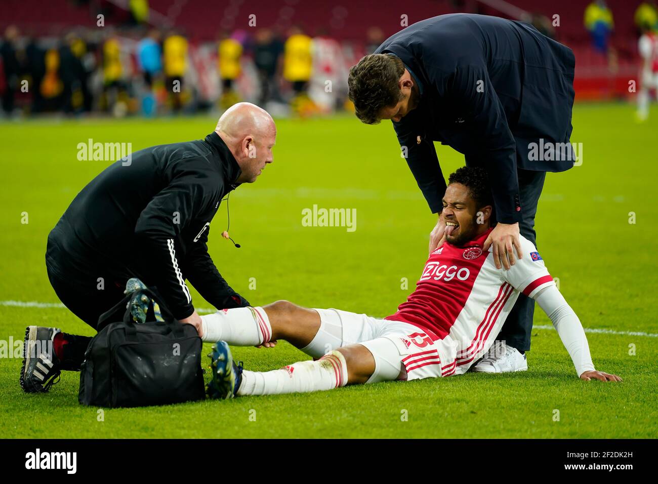 Amsterdam, pays-Bas. Mars 11 2021: Devyne Rensch d'Ajax lors du match de ligue Europa Ajax-Young Boys le mars 11 2021 à Amsterdam, pays-Bas. Credit: SCS/Sander Chamid/AFLO/Alay Live News Banque D'Images