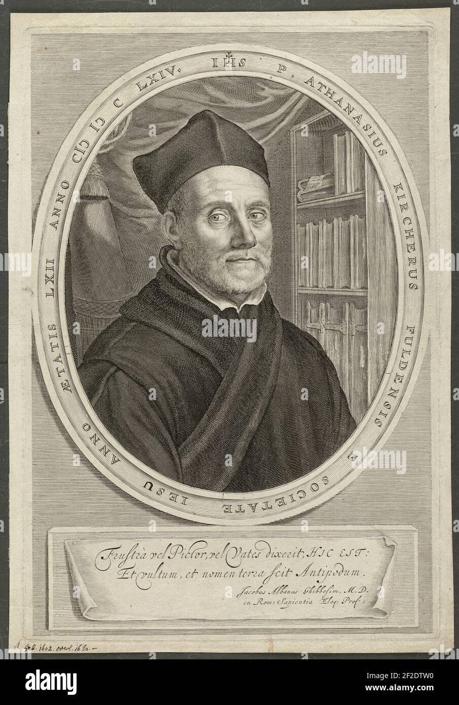 Portret van de Jezuit Athanasius Kircher, dans Ovaal. Banque D'Images