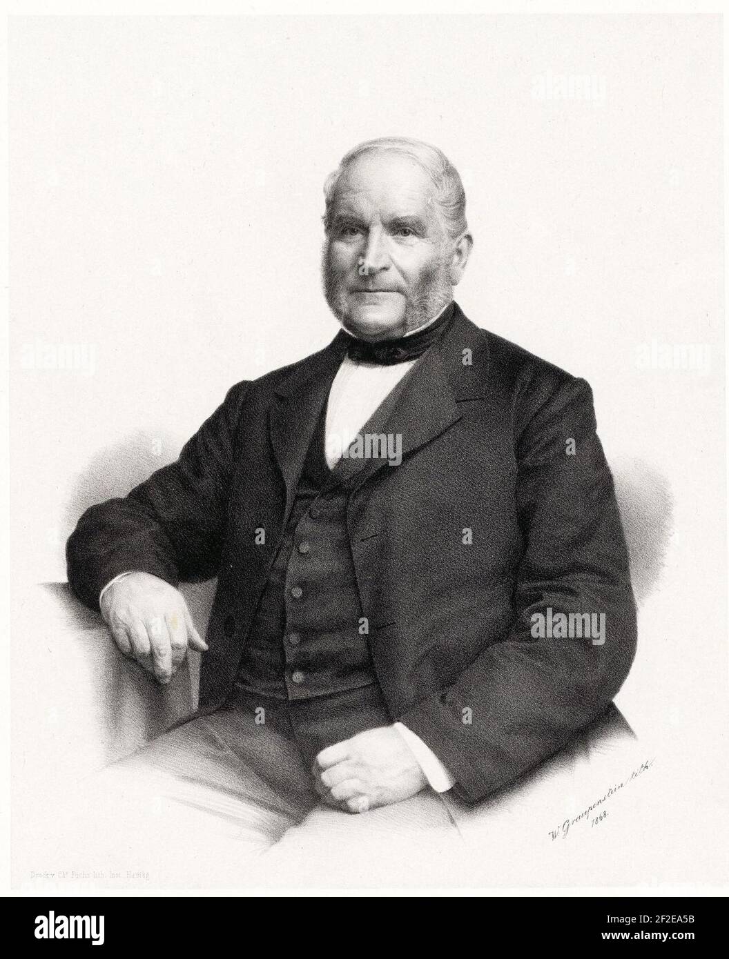 Bildnis von Friedrich Wilhelm Beck (1868). Banque D'Images