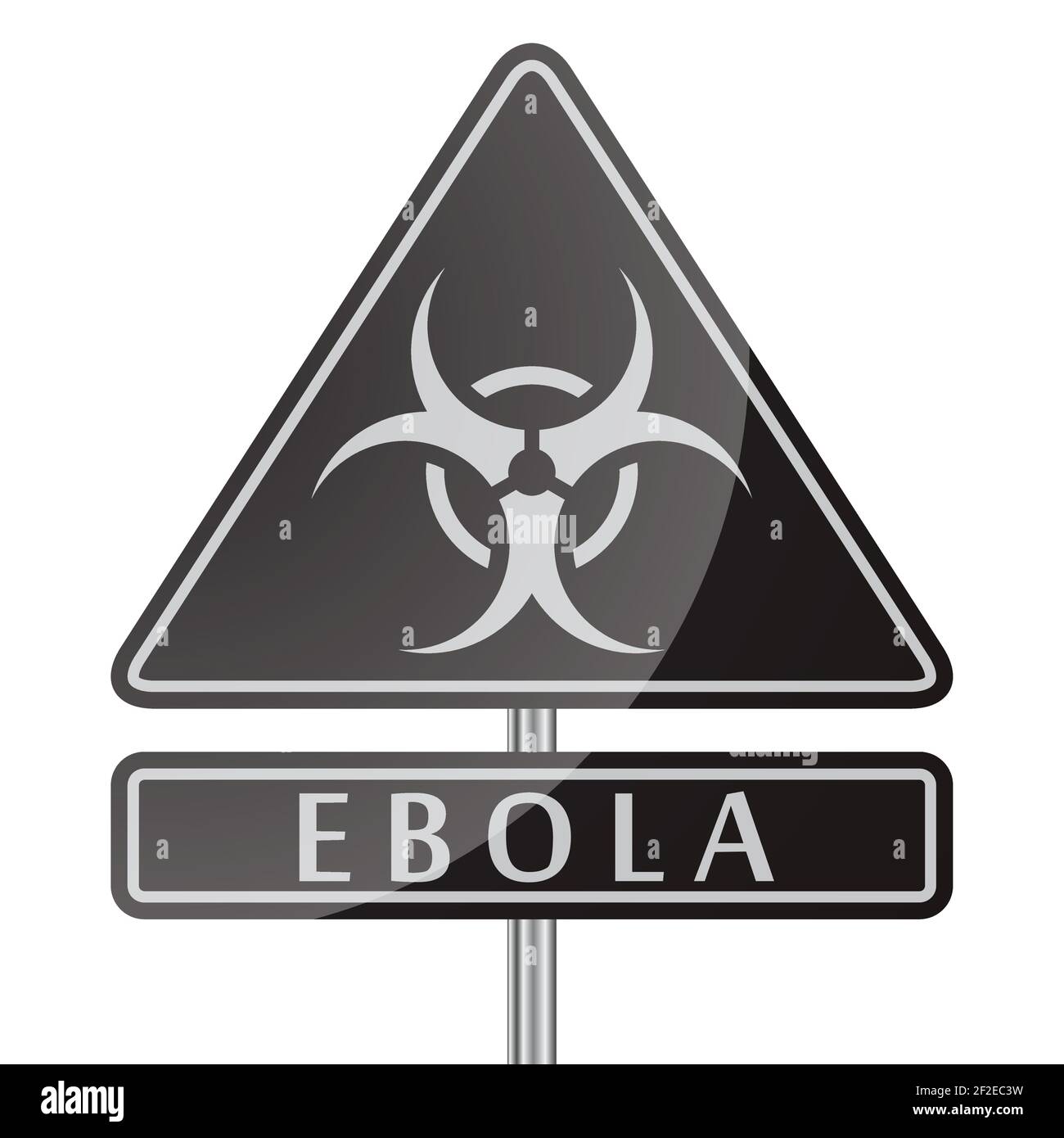 Affiche noire danger Ebola avec signe de maladie sur blanc illustration vectorielle d'arrière-plan Illustration de Vecteur