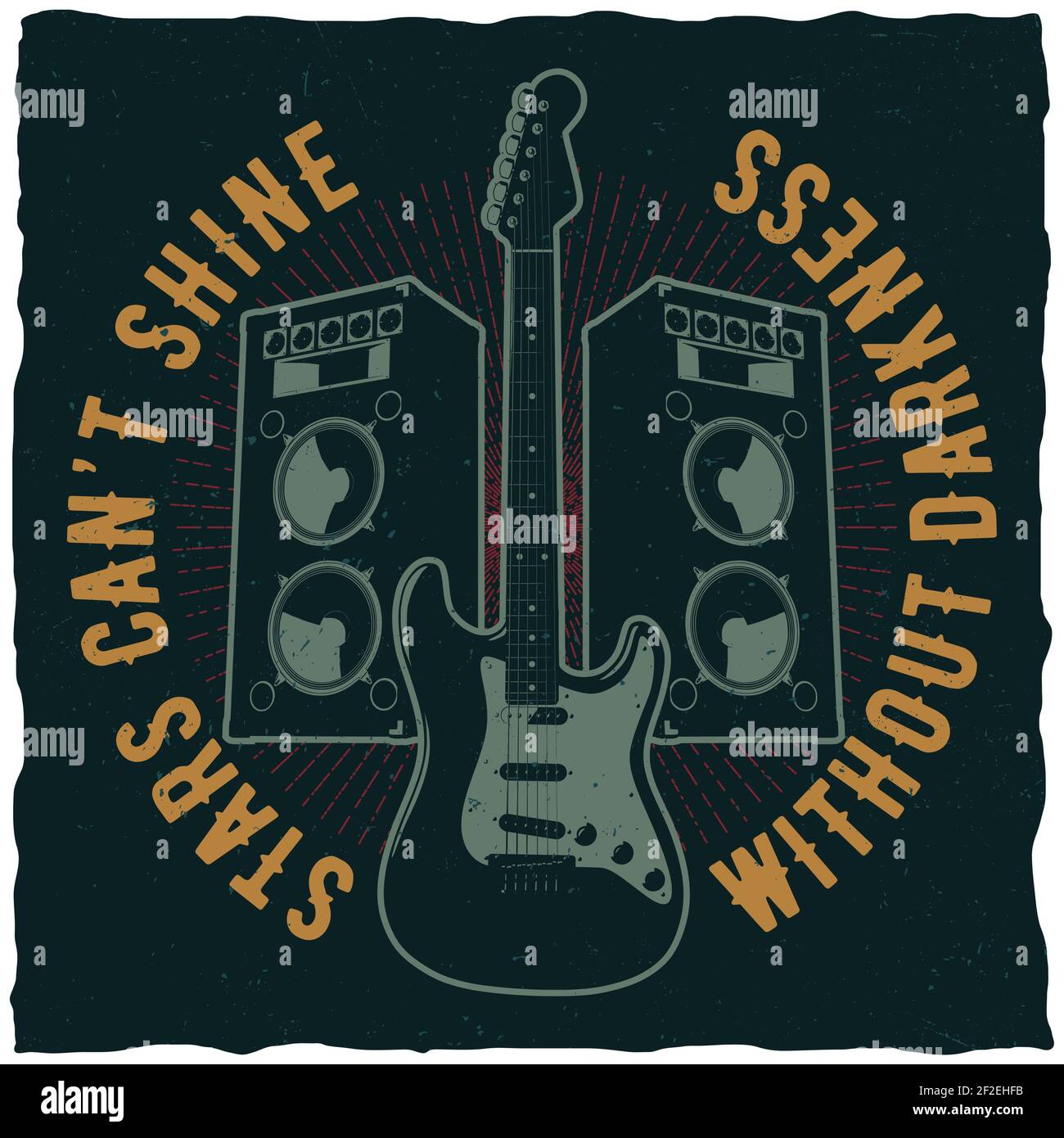 L'affiche musicale élégante avec des étoiles de citation ne peut briller sans obscurité illustration vectorielle Illustration de Vecteur