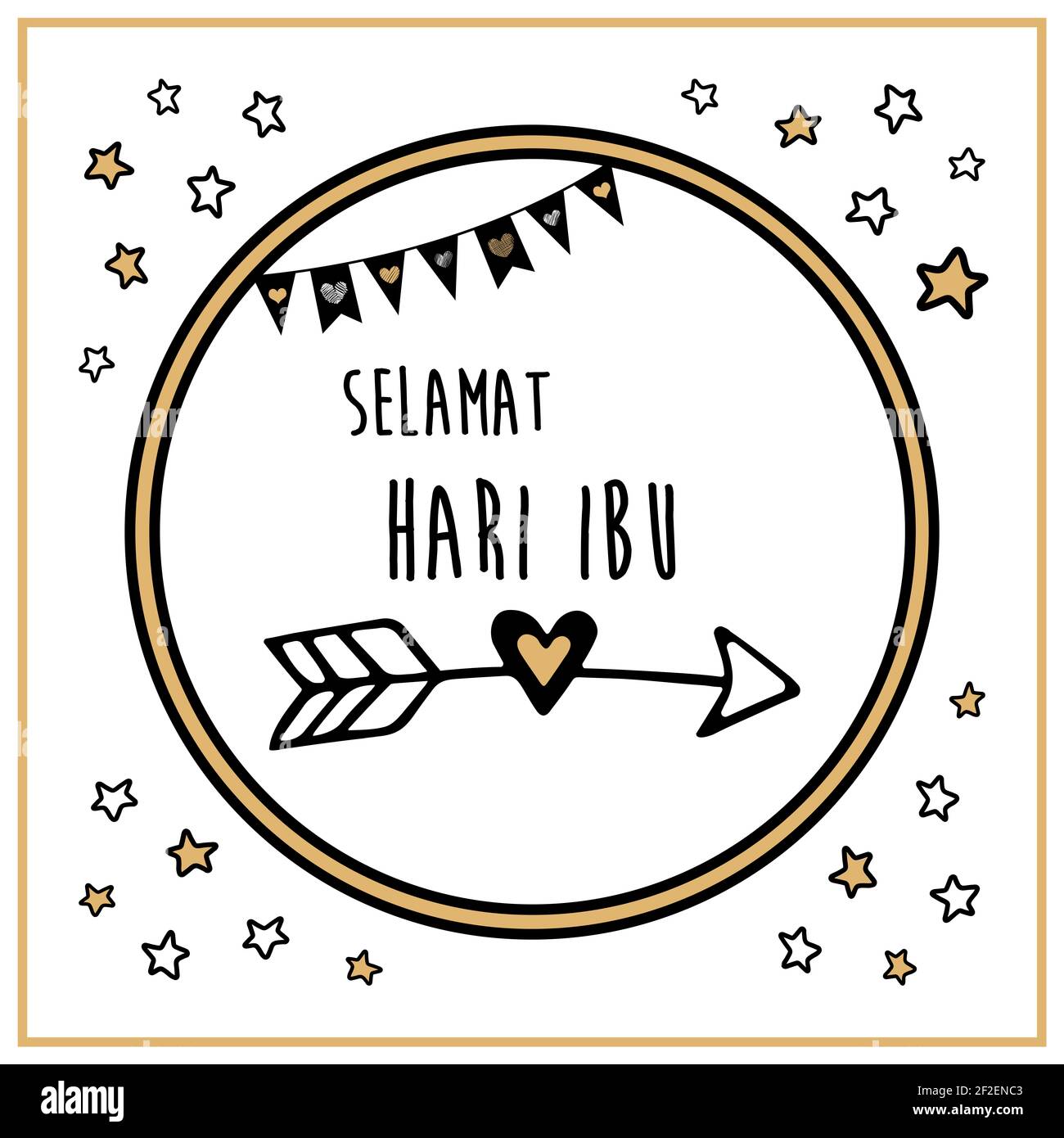 Affiche de fête des mères en indonésien. La personne la plus importante de notre vie, notre mère . Traduction: Fête des mères. Banque D'Images