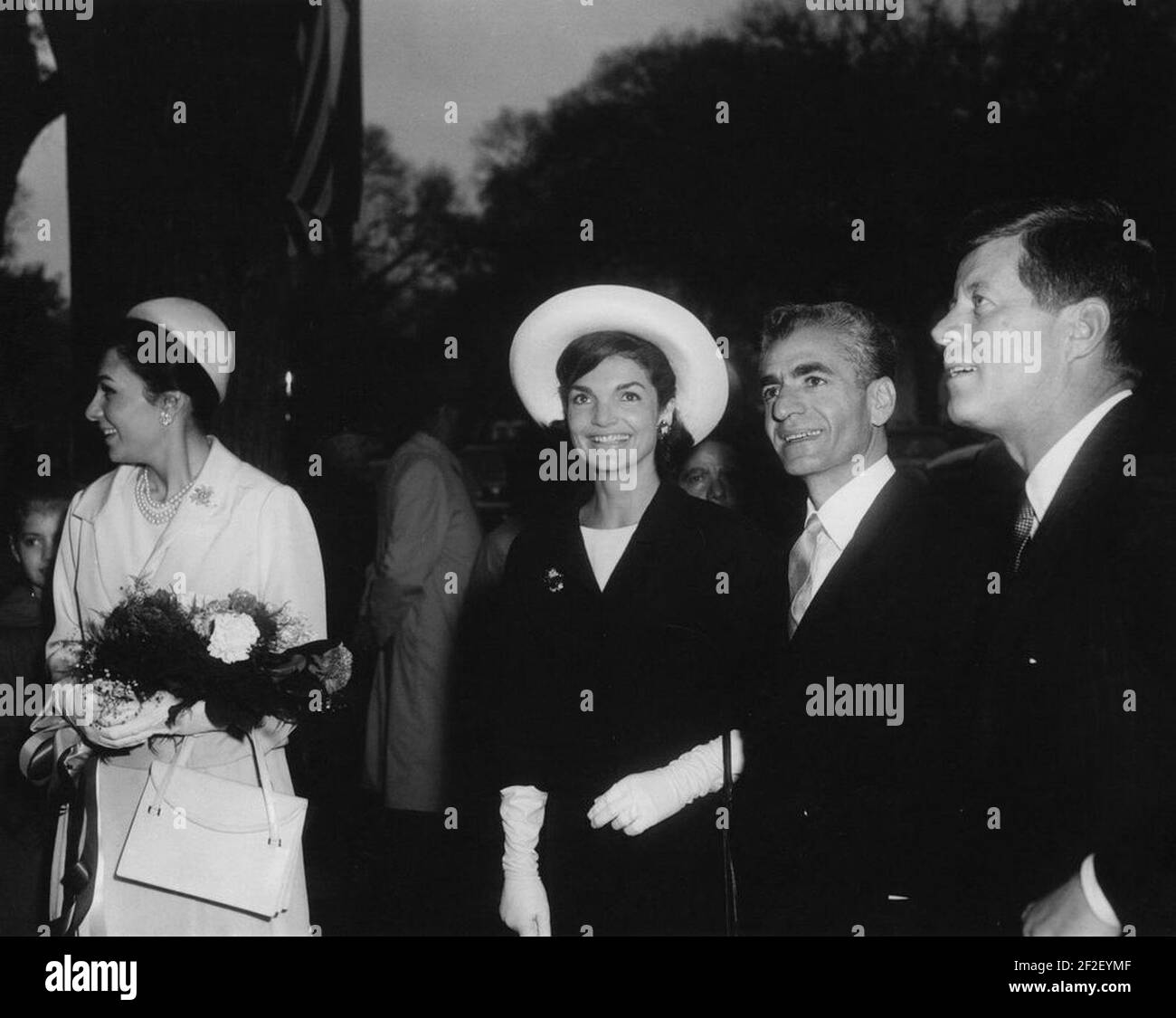 Le Président John F. Kennedy, la première Dame Jacqueline Kennedy, Mohammad Reza Pahlavi et