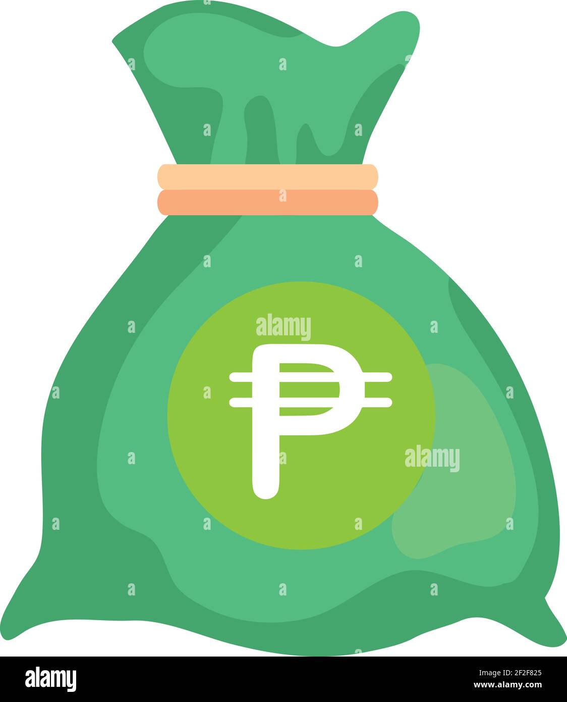 Philippin Peso Currency Note icône de sac d'argent en vert Pour les applications et les sites Web Illustration de Vecteur