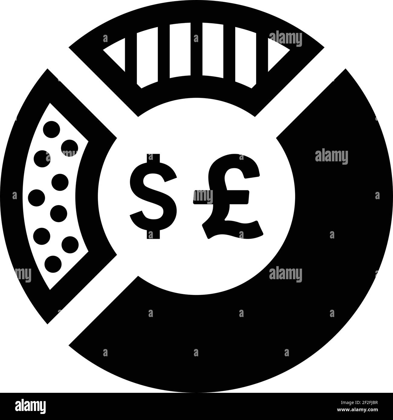 Livre sterling, icône de graphique à secteurs. Conception vectorielle bien organisée et modifiable à l'aide de supports commerciaux, d'impression, d'Internet ou de tout type de projet de conception Illustration de Vecteur