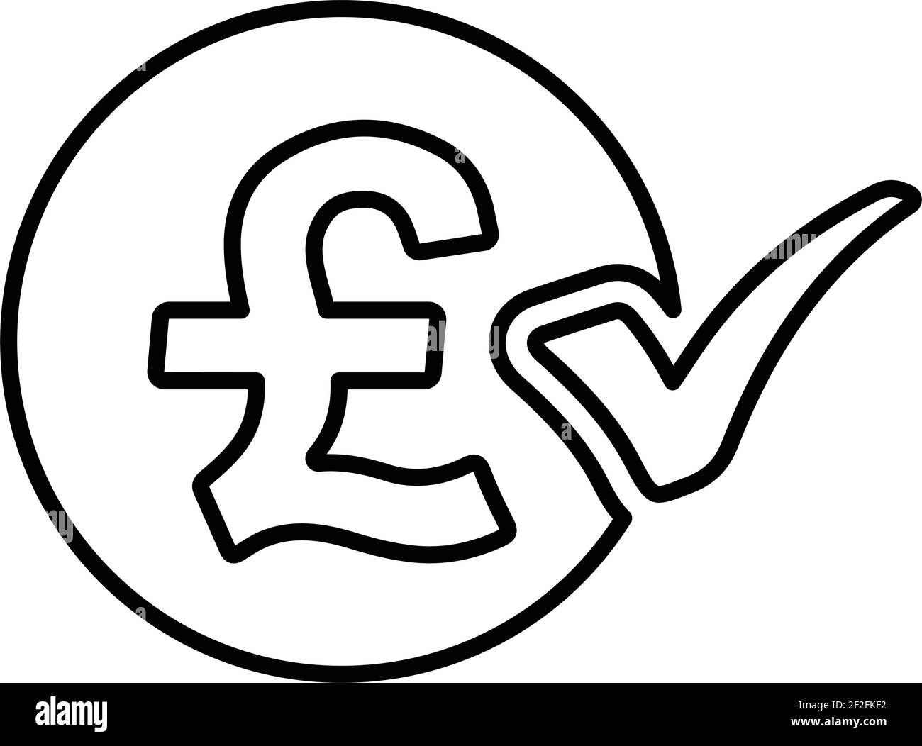 Icône accepter livre sterling. Utilisation parfaite pour les supports d'impression, le Web, les images de stock, l'utilisation commerciale ou tout type de projet de conception. Illustration de Vecteur