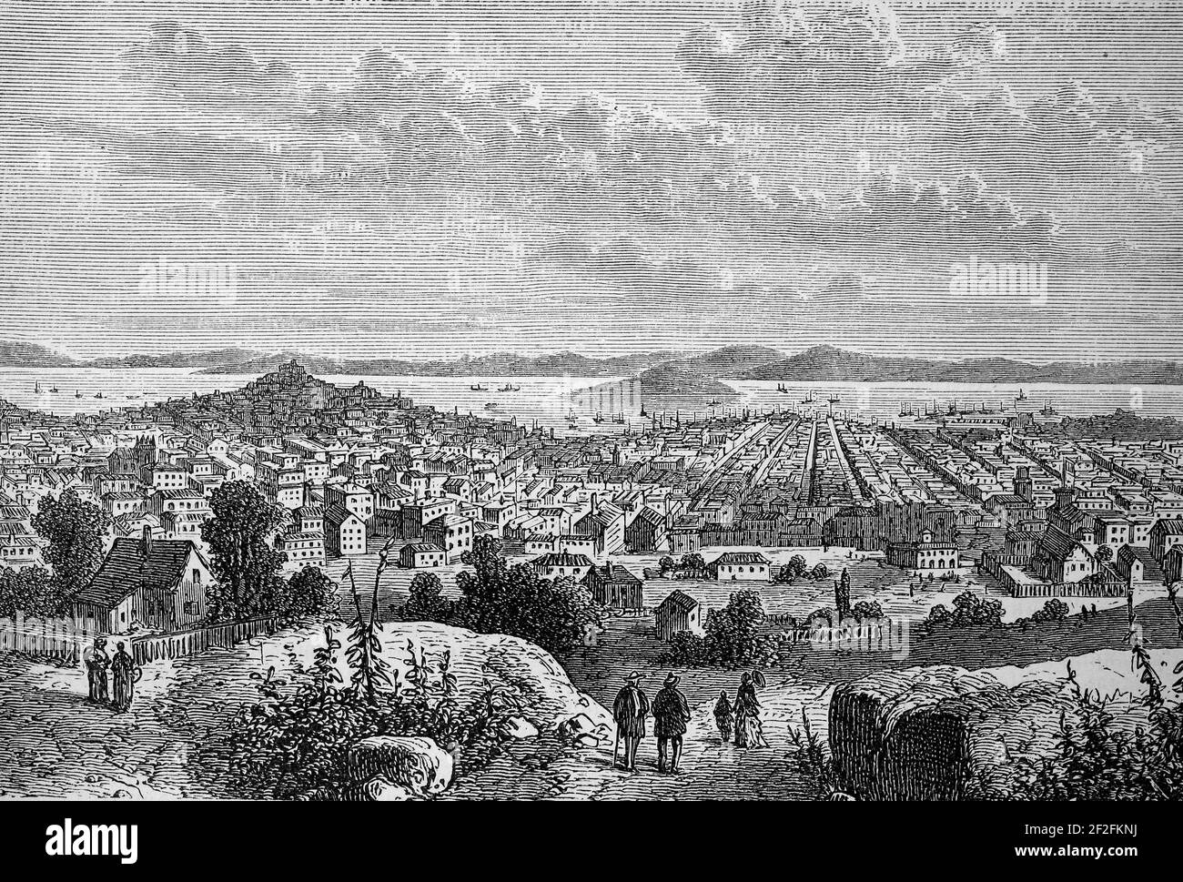 San Francisco en Californie, Amérique, en 1880 / San Franzisko à Kalifornien, Amerika, im Jahre 1880, Historisch, historique, Digital reproduction améliorée d'un original du 19ème siècle / digitale Reproduktion einer Originalvorlage aus dem 19. Jahrhundert, Banque D'Images