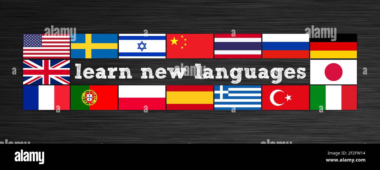 Apprendre une nouvelle langue - message de concept Banque D'Images