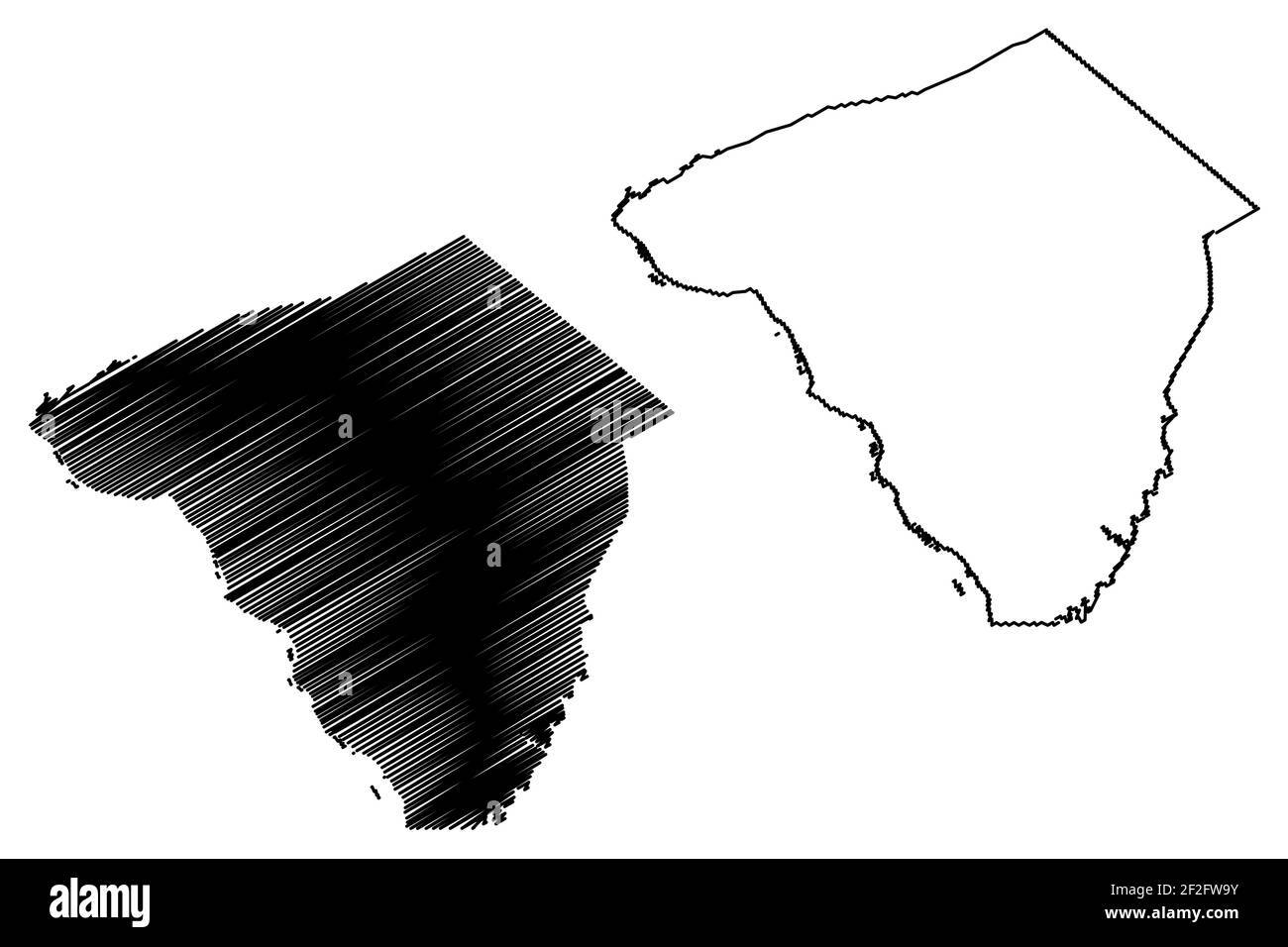 Lancaster County, Commonwealth of Pennsylvania (comté des États-Unis, États-Unis d'Amérique, États-Unis, États-Unis) carte illustration vectorielle, scribble sketch Lengesc Illustration de Vecteur