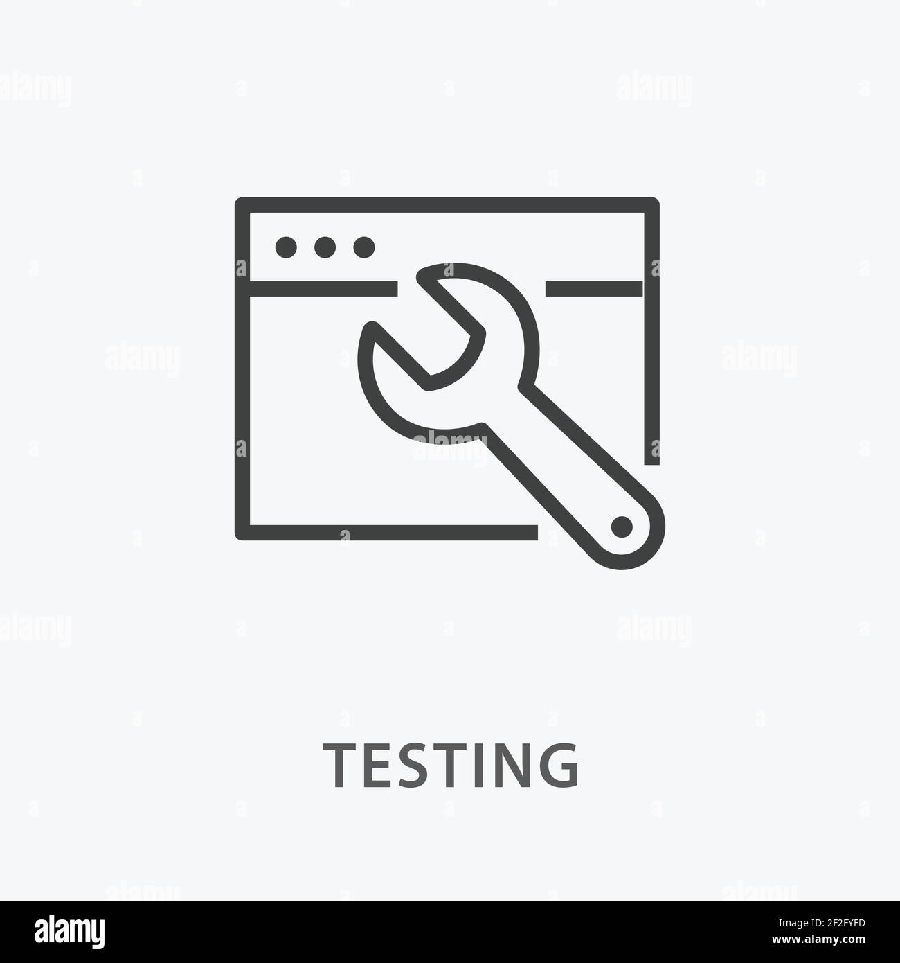 Icône de ligne de test sur fond blanc. Illustration de Vecteur
