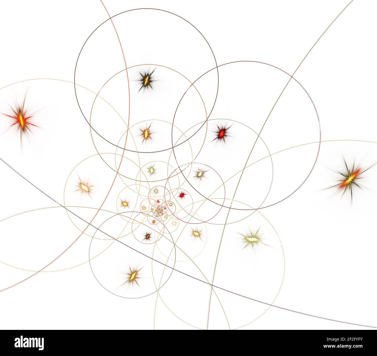 La théorie des cordes. Les processus physiques et la théorie quantique. Intrication quantique. Un ordinateur abstrait moderne généré fractal. Abstract fractal Élément dans Banque D'Images