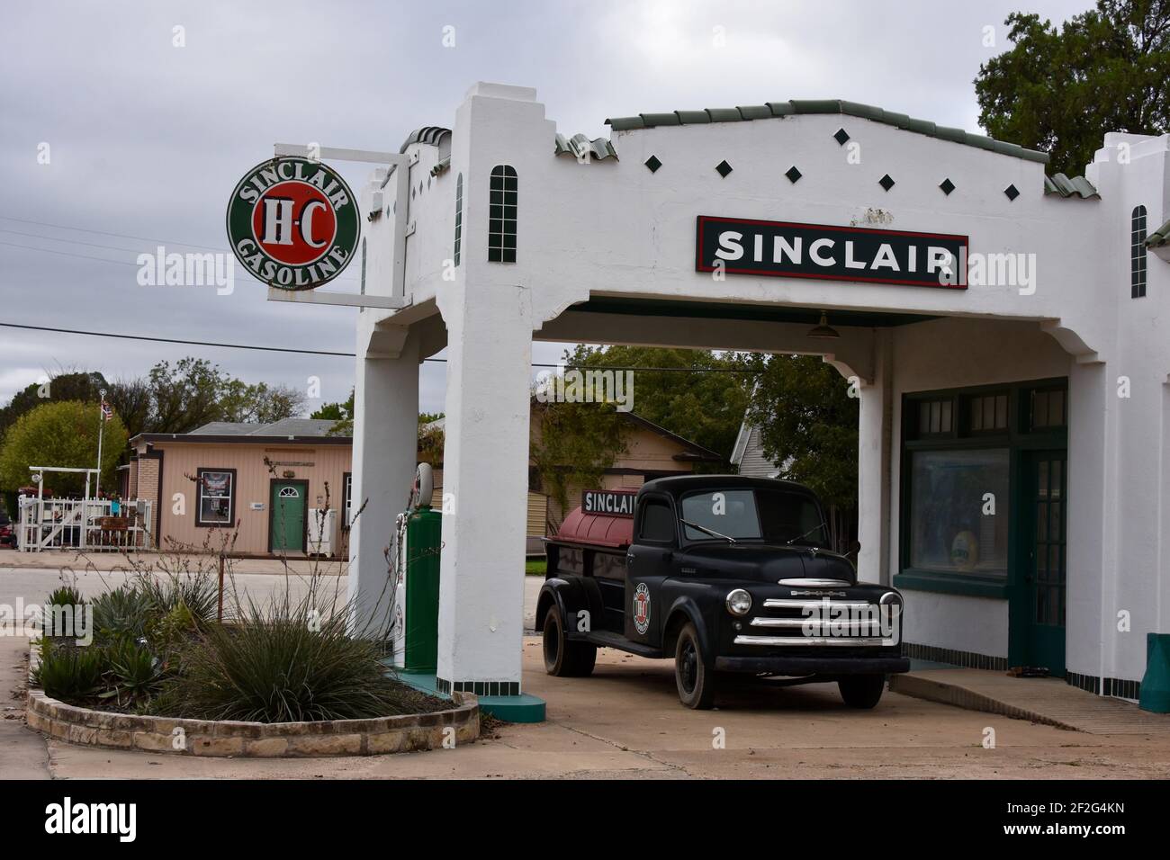 Sinclair garage, Albany, Texas, États-Unis Banque D'Images