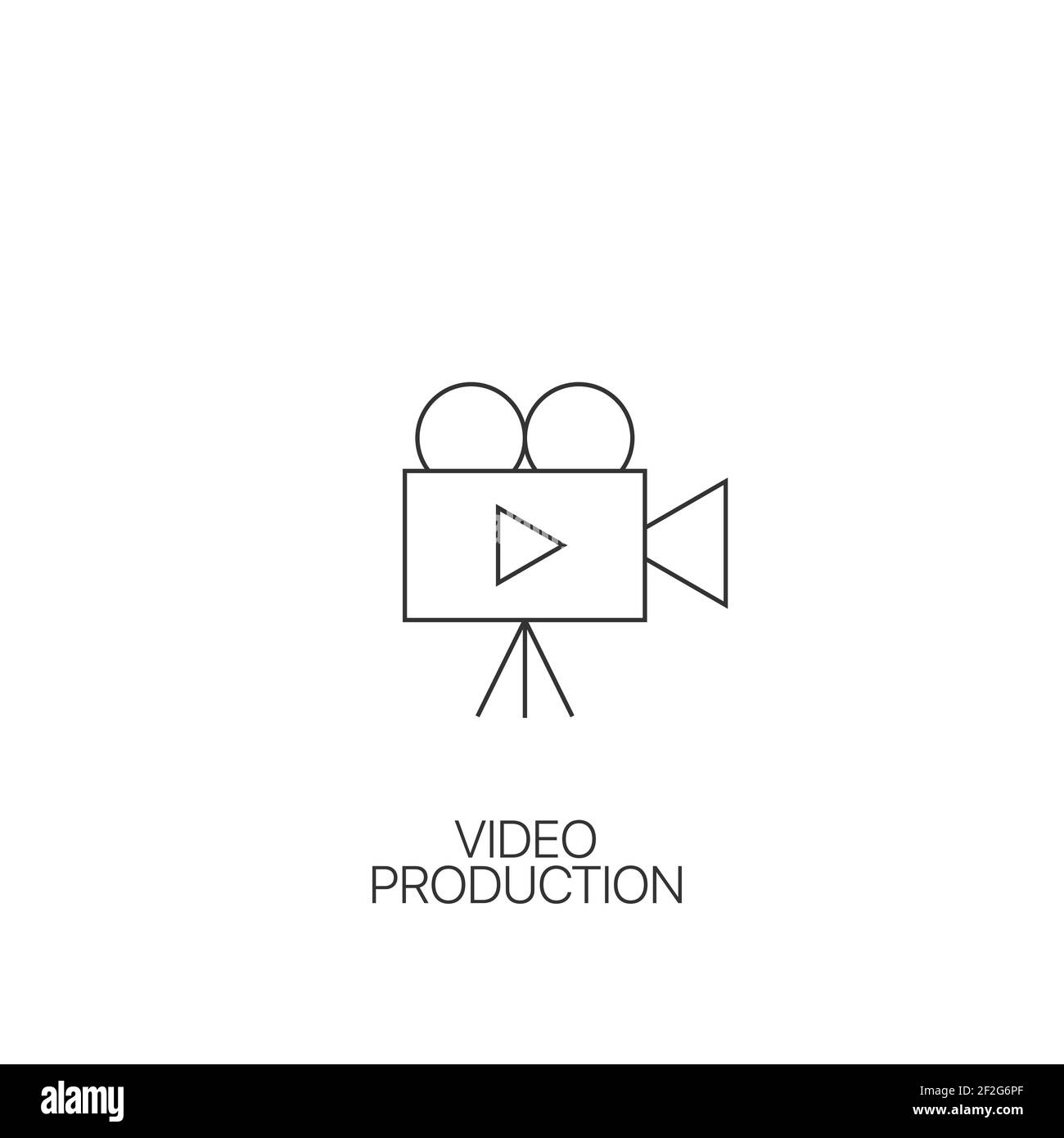 Production vidéo simple icône caméra vidéo icône vecteur avec contour modifiable Illustration de Vecteur
