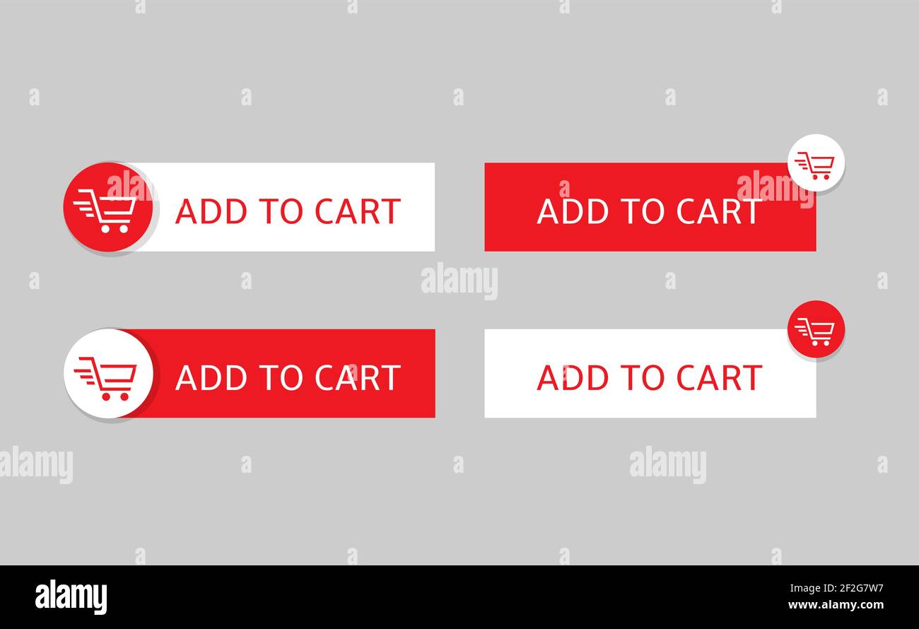 Bouton Ajouter au panier défini pour le Web et les applications Illustration de Vecteur