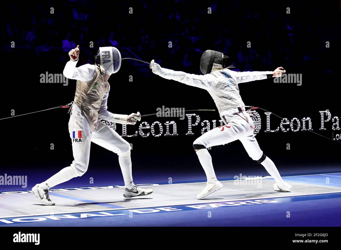 CADOT Jeremy (France) c. CHOI Chun Yin Ryan (Hong-Kong) pendant le Challenge International de Paris 2020, Escrime, coupe du monde de la feuille le 12 janvier 2020 au stade Pierre de Coubertin à Paris, France - photo Ann-Dee Lamour / CDP MEDIA / DPPI Banque D'Images