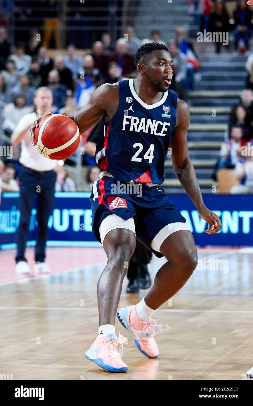 Yakuba Ouattara (24) de France pendant les qualifications FIBA Eurobasket  2021, match de basket-ball du Groupe G entre la France et le Monténégro le  24 février 2020 à la salle Vendespace à