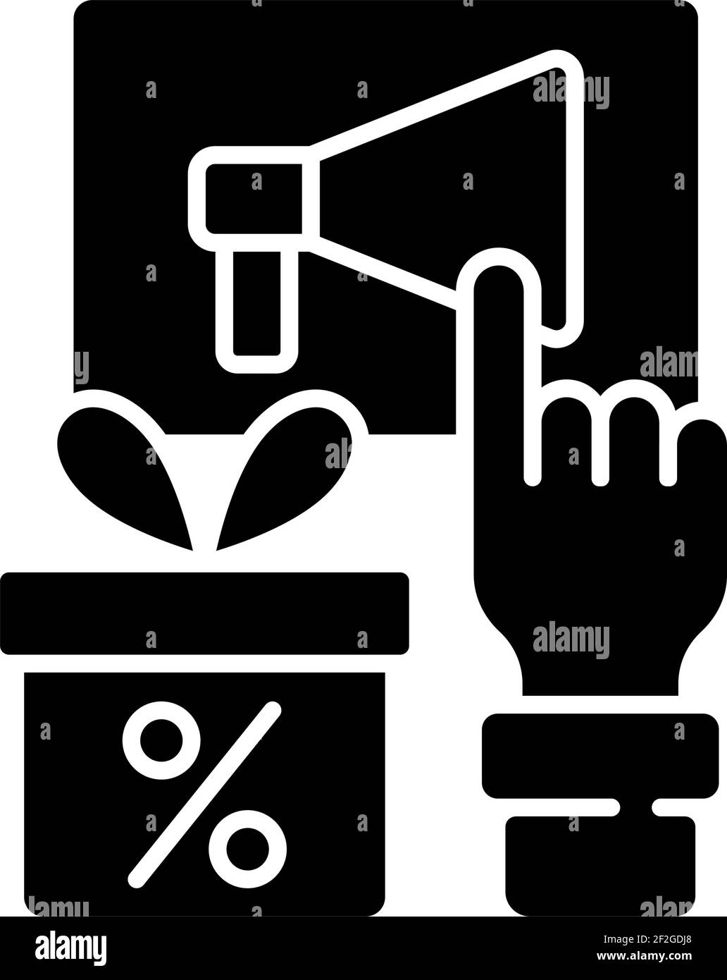 Partage de poste pour obtenir une réduction de l'icône de glyphe noir Illustration de Vecteur