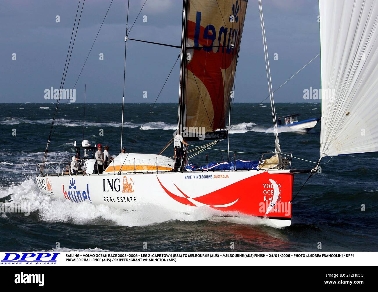 VOILE - VOLVO OCEAN RACE 2005-2006 - LEG 2 : CAP (RSA) À MELBOURNE (AUS) - MELBOURNE (AUS) FIN - 24/01/2006 - PHOTO : ANDREA FRANCOLINI / DPPI PREMIER CHALLENGE (AUS) / SKIPPER : GRANT WHARINGTON (AUS) Banque D'Images