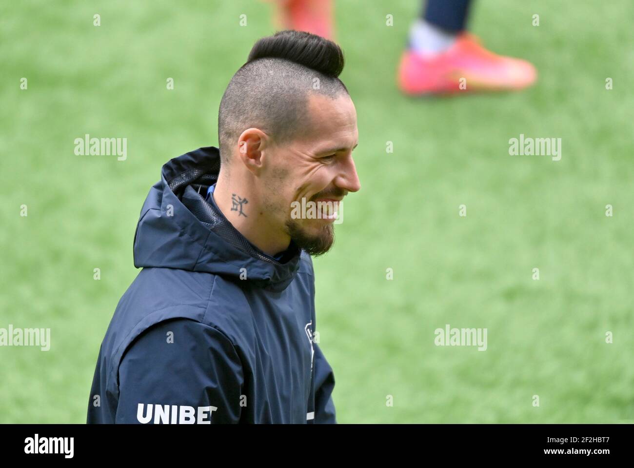 Le joueur de football slovaque Marek Hamsik lors d'une session d'entraînement avec son nouveau club IFK Goteborg, à Göteborg, en Suède, le 12 mars 2021. Hamsik a signé avec IFK Goteborg jusqu'au 30 août 2021. Photo Tommy Holl / TT code 2391 Banque D'Images