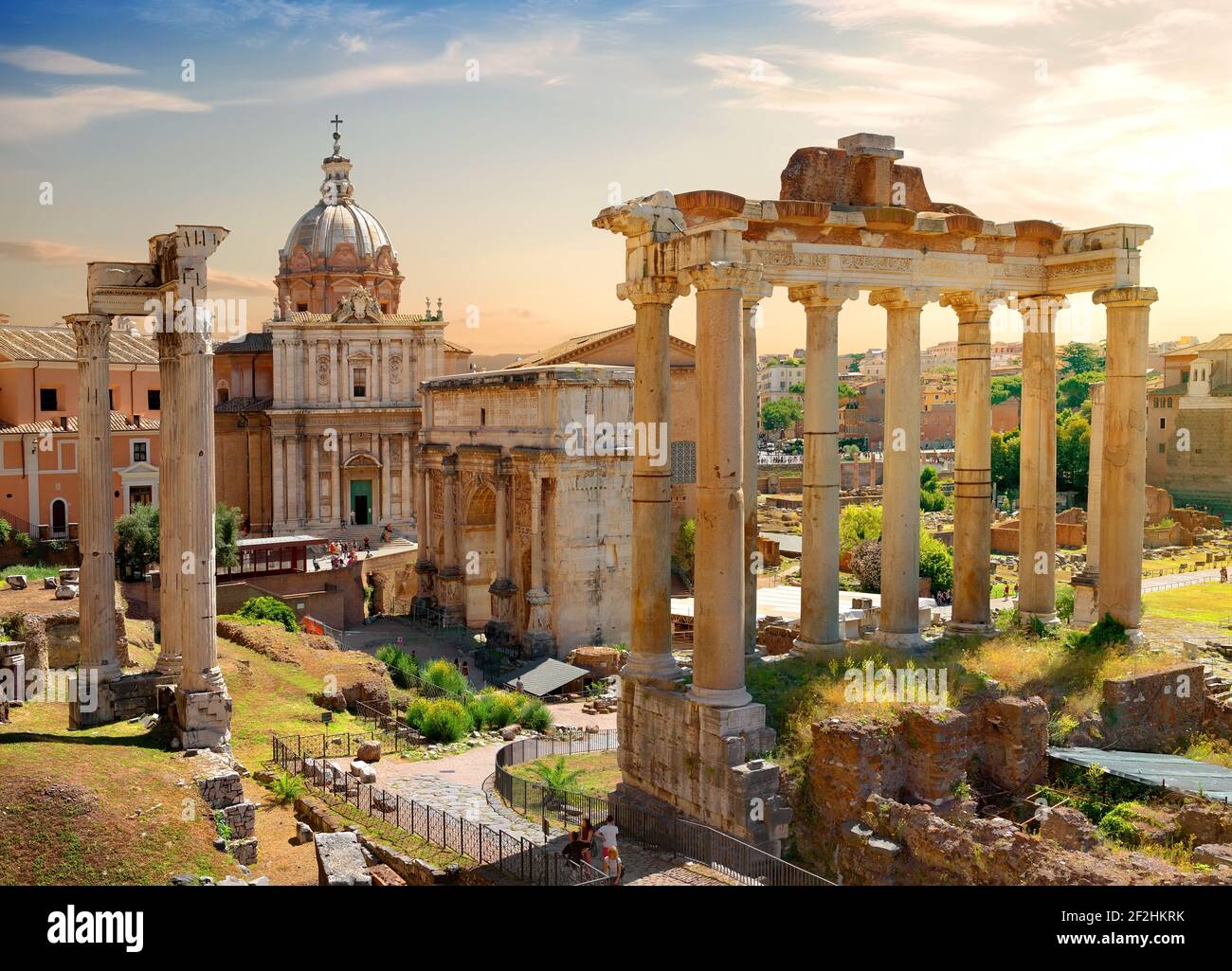 Vestiges romains de Rome, Italie Banque D'Images