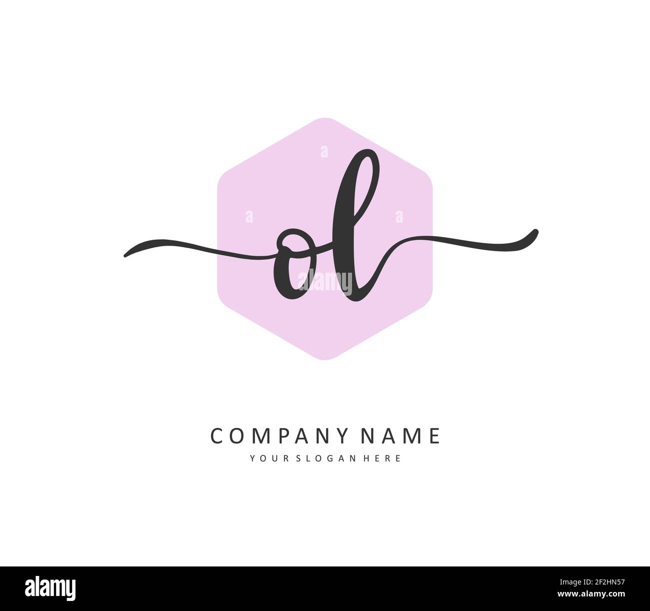OL lettre initiale écriture manuscrite et logo de signature. Un concept d'écriture manuscrite logo initial avec élément de modèle. Illustration de Vecteur