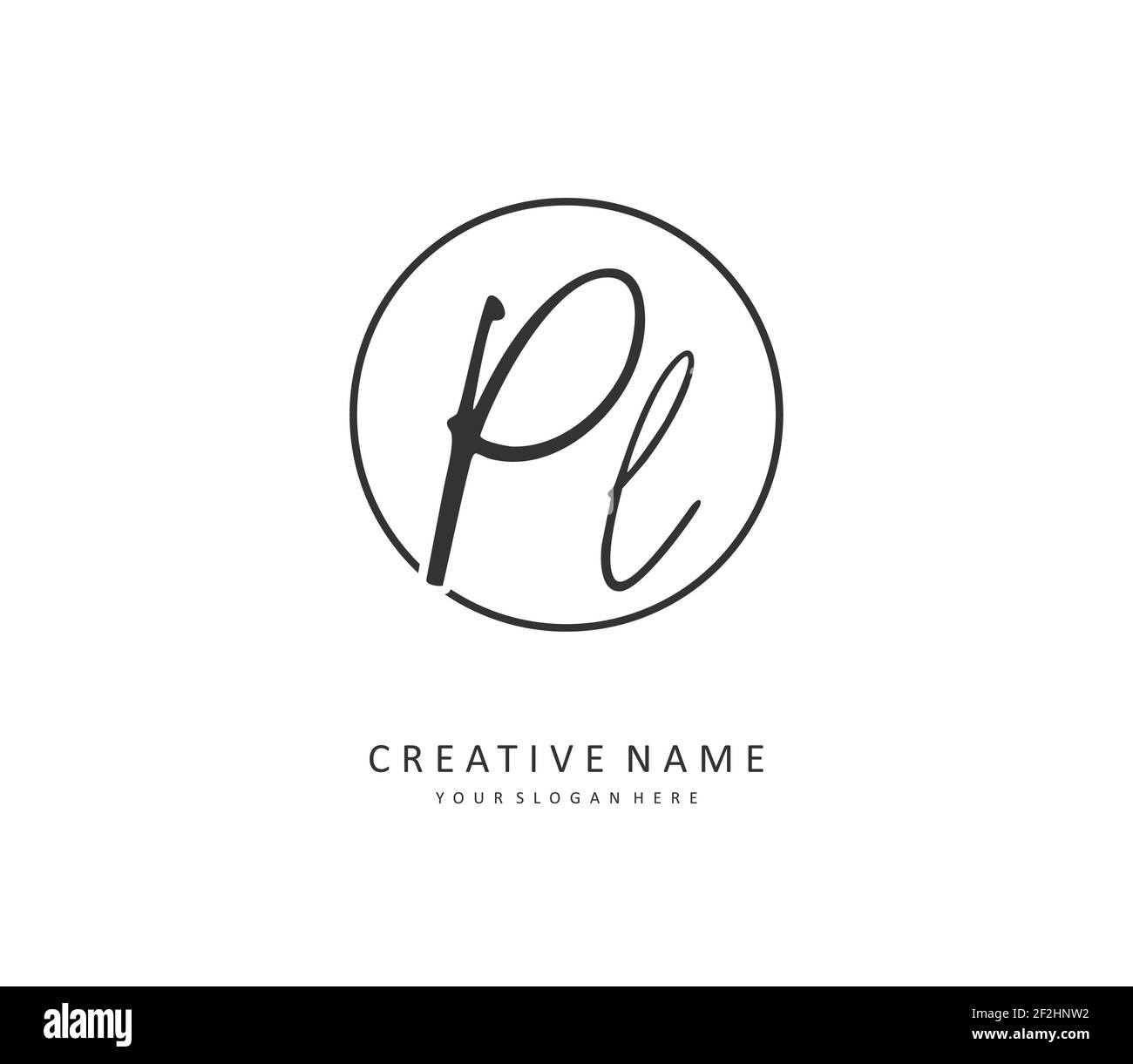 PL lettre initiale écriture manuscrite et logo de signature. Un concept d'écriture manuscrite logo initial avec élément de modèle. Illustration de Vecteur