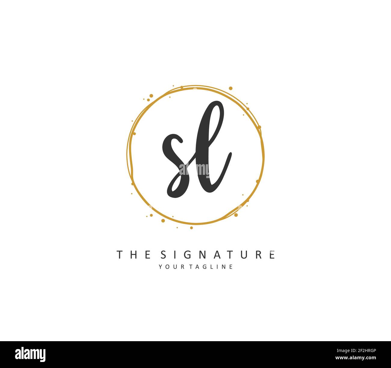 SL lettre initiale écriture manuscrite et logo de signature. Un concept d'écriture manuscrite logo initial avec élément de modèle. Illustration de Vecteur