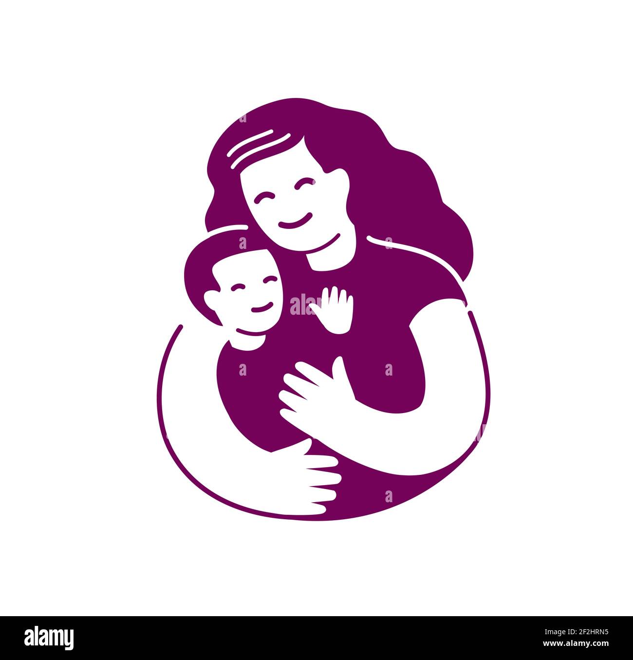 Symbole maman et bébé. Illustration vectorielle du logo de la maternité Illustration de Vecteur