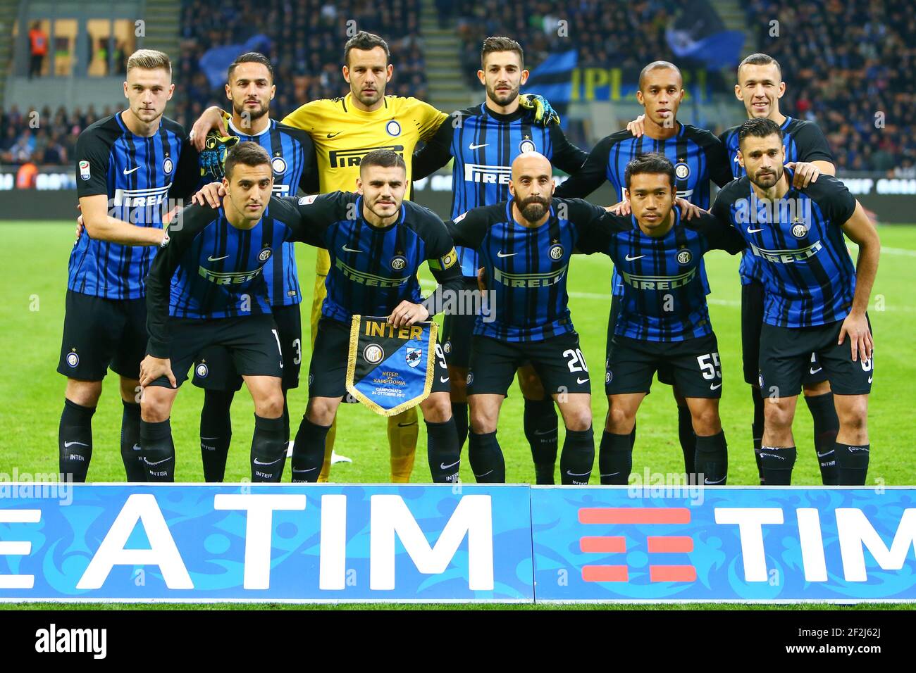 L'équipe de l'Inter Milan pendant le championnat italien Serie UN match de football entre le FC Internazionale et l'UC Sampdoria le 24 octobre 2017 au stade Giuseppe Meazza à Milan, Italie - photo Morgese - Rossini / DPPI Banque D'Images