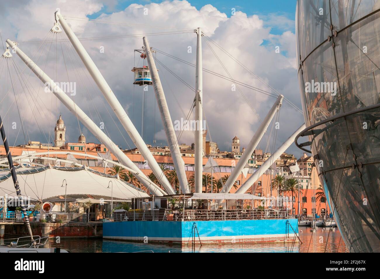 Bigo, Porto Antico (Vieux Port), Gênes, Ligurie, Italie, Europe, Banque D'Images