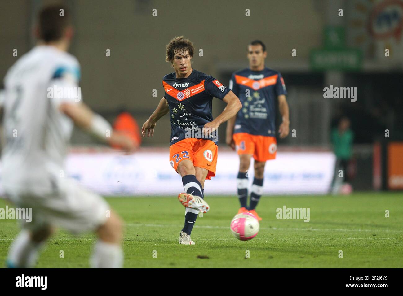 FOOTBALL - CHAMPIONNAT DE FRANCE 2011/2012 - L1 - MONTPELLIER HSC V LILLE OSC - 13/05/2012 - PHOTO MANUEL BLONDAU / DPPI - BENJAMIN STAMBOULI Banque D'Images