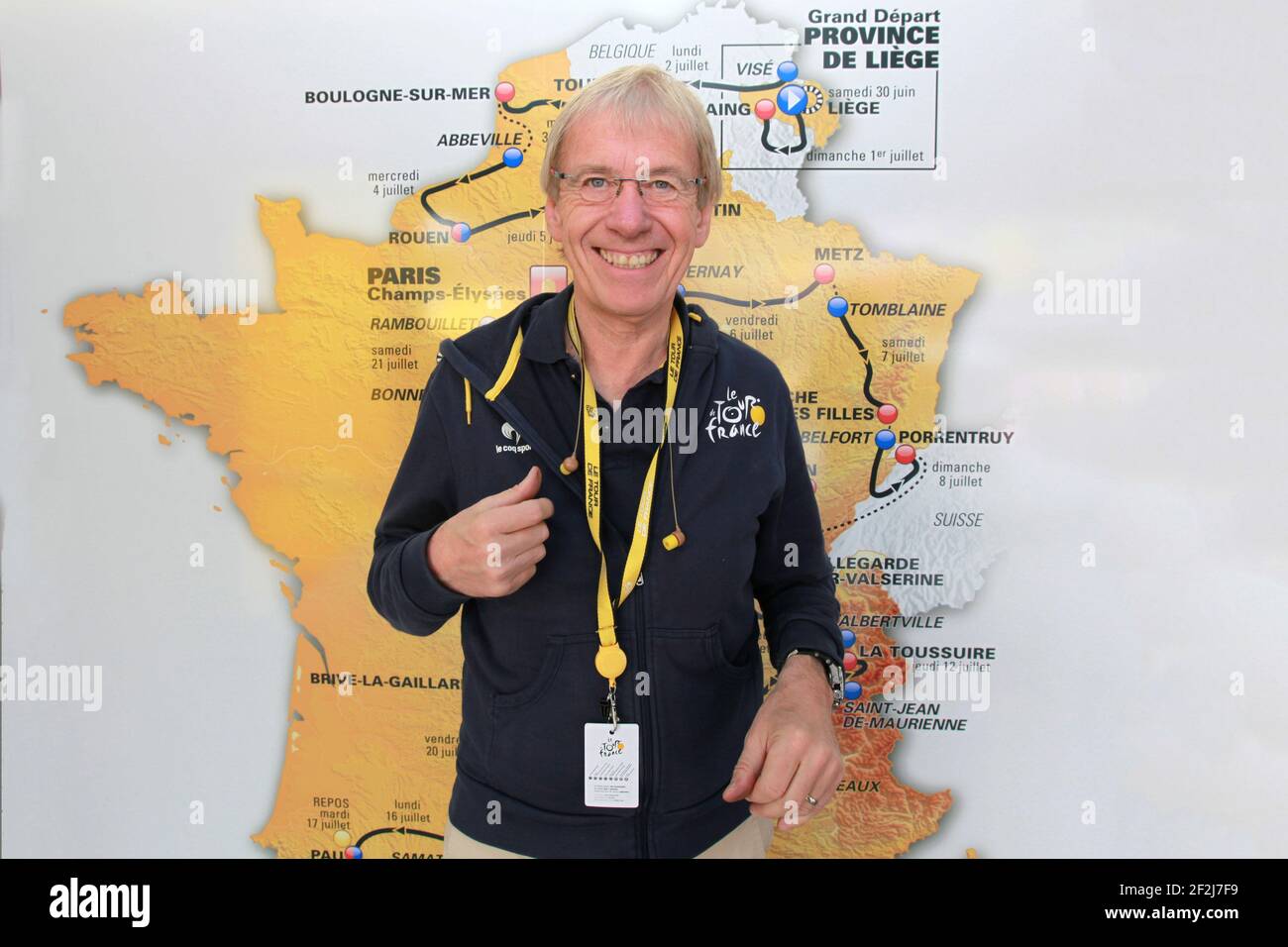 CYCLISME - TOUR DE FRANCE 2012 - ÉTAPE 2 - Visé > Tournai (207 km) - 02/07/2012 - PHOTO MANUEL BLONDEAU / DPPI - DANIEL MANGEAS / haut-parleur Banque D'Images