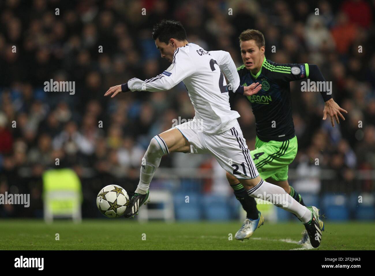 FOOTBALL - LIGUE DES CHAMPIONS DE L'UEFA 2012/2013 - SCÈNE DE GROUPE - GROUPE D - REAL MADRID V AJAX AMSTERDAM - 4/12/2012 - PHOTO MANUEL BLONDAU / AOP PRESSE / DPPI - JOSÉ CALLEJON Banque D'Images