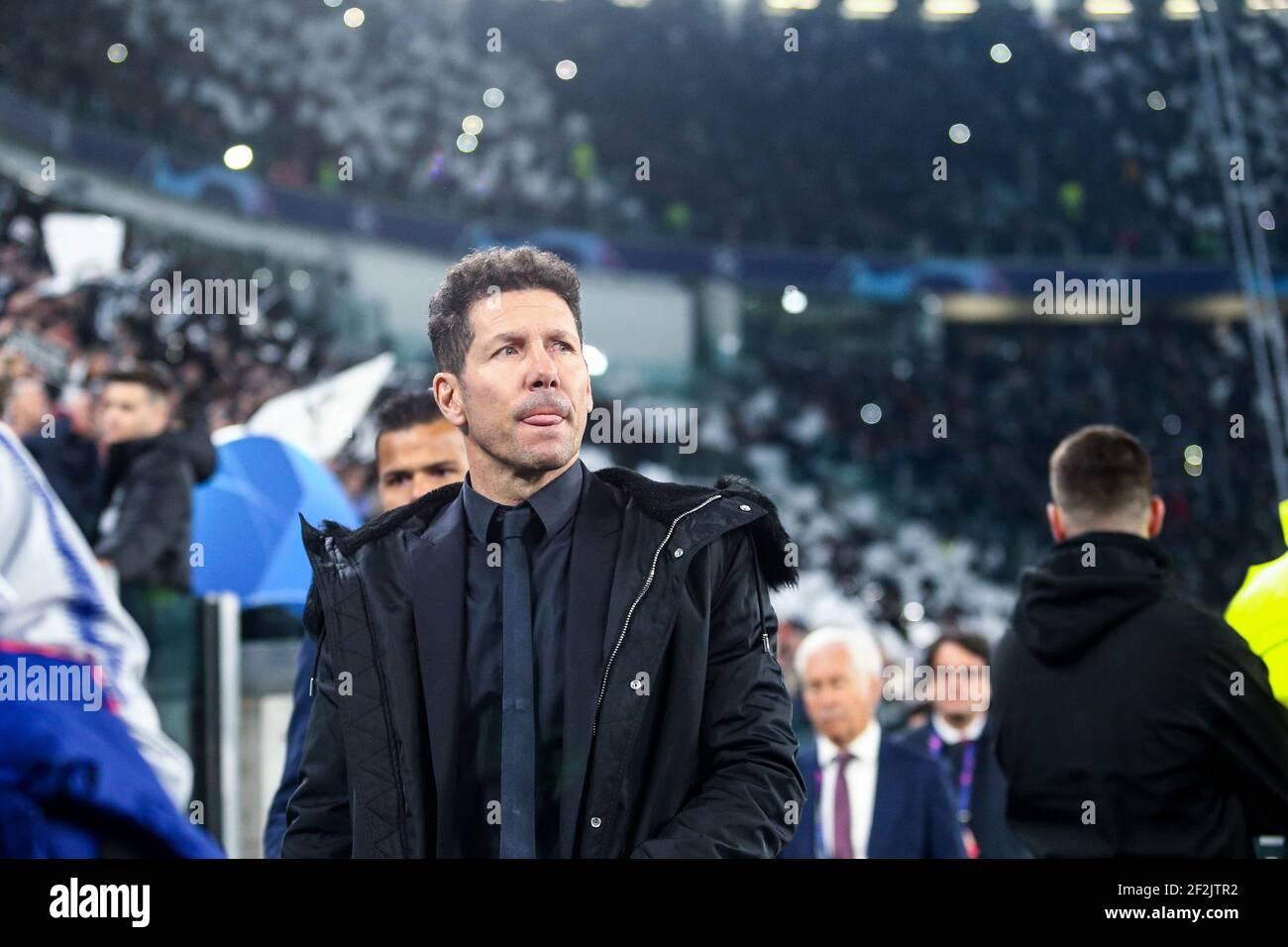 Atletico Madrid entraîneur Diego Simeone pendant la Ligue des champions de l'UEFA, tour de 16, 2ème match de football entre Juventus et Atletico de Madrid le 12 mars 2019 au stade Juventus à Turin, Italie - photo Morgese - Rossini / DPPI Banque D'Images