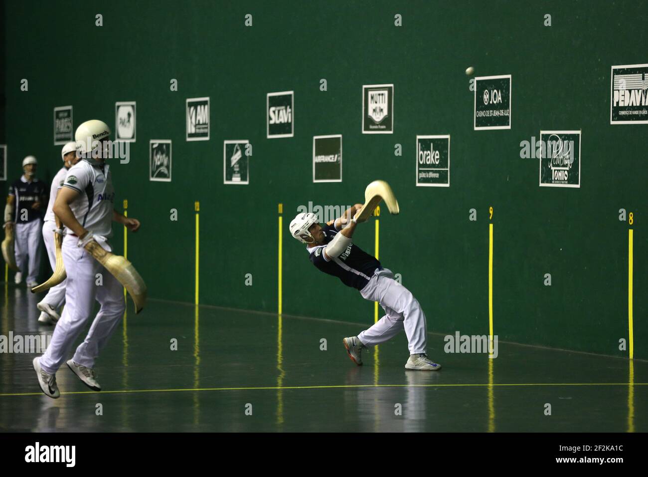 Cesta punta - Jai Alai - Championnat du monde 2013 - Saint Jean de Luz - France - finale 1/2 - 26/08/2013 - photo Manuel Blondau / AOP-PRESS / DPPI - Mikel Egiguren Banque D'Images