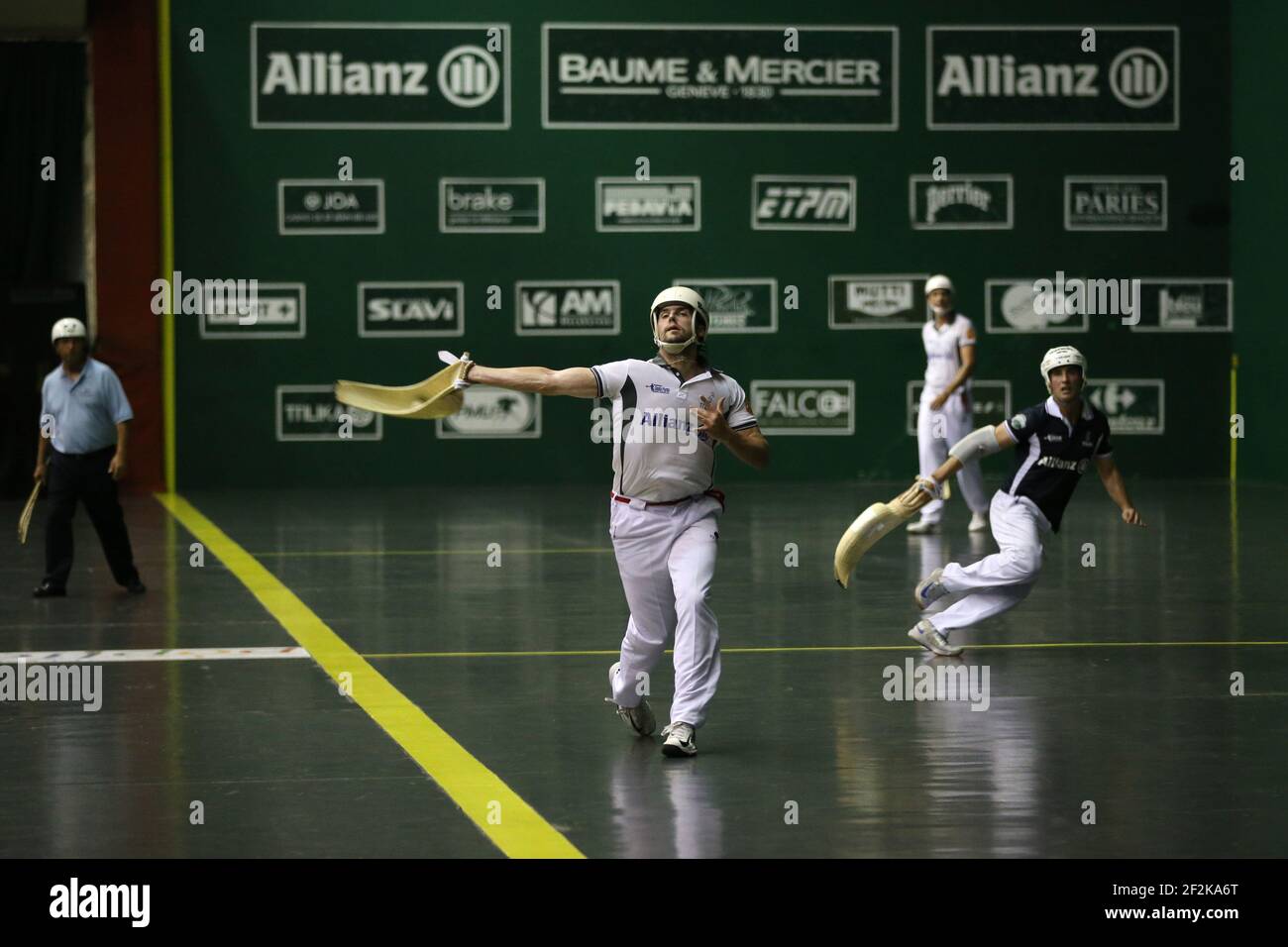 Cesta punta - Jai Alai - Championnat du monde 2013 - Saint Jean de Luz - France - finale 1/2 - 26/08/2013 - photo Manuel Blondau / AOP-PRESS / DPPI - Aritz Erkiaga Banque D'Images