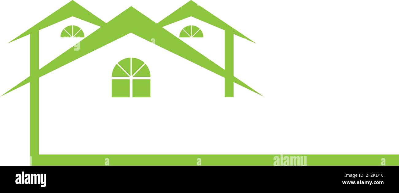 Maison Immobilier logo Vert Banque D'Images