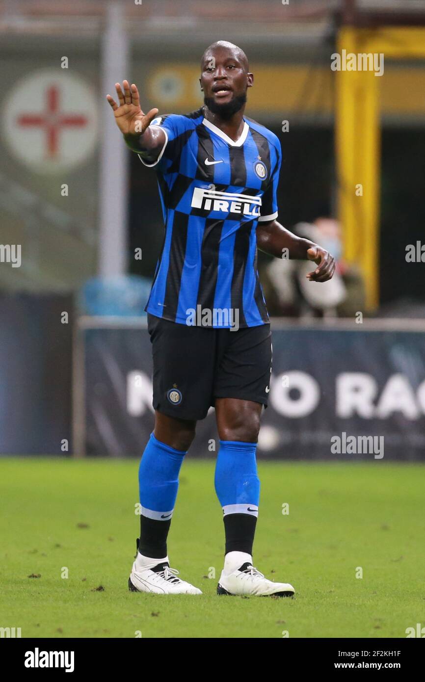 Romelu Lukaku du FC Internazionale pendant le championnat italien Serie UN match de football entre le FC Internazionale et l'AFC Fiorentina le 22 juillet 2020 au stade Giuseppe-Meazza à Milan, Italie - photo Morgese-Rossini / DPPI Banque D'Images