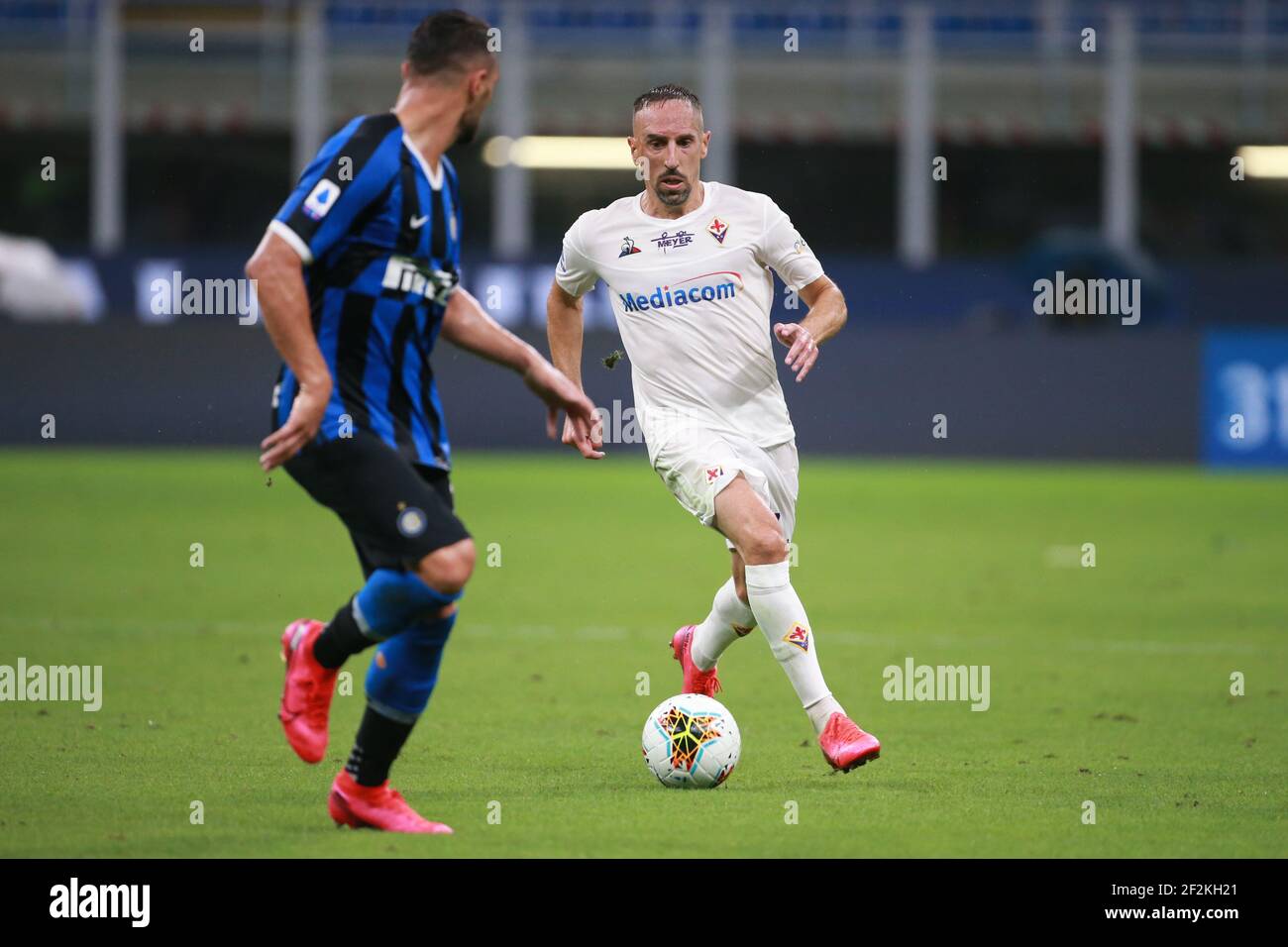 Franck Ribery de l'ACF Fiorentina pendant le championnat italien Serie UN match de football entre le FC Internazionale et l'AFC Fiorentina le 22 juillet 2020 au stade Giuseppe-Meazza à Milan, Italie - photo Morgese-Rossini / DPPI Banque D'Images