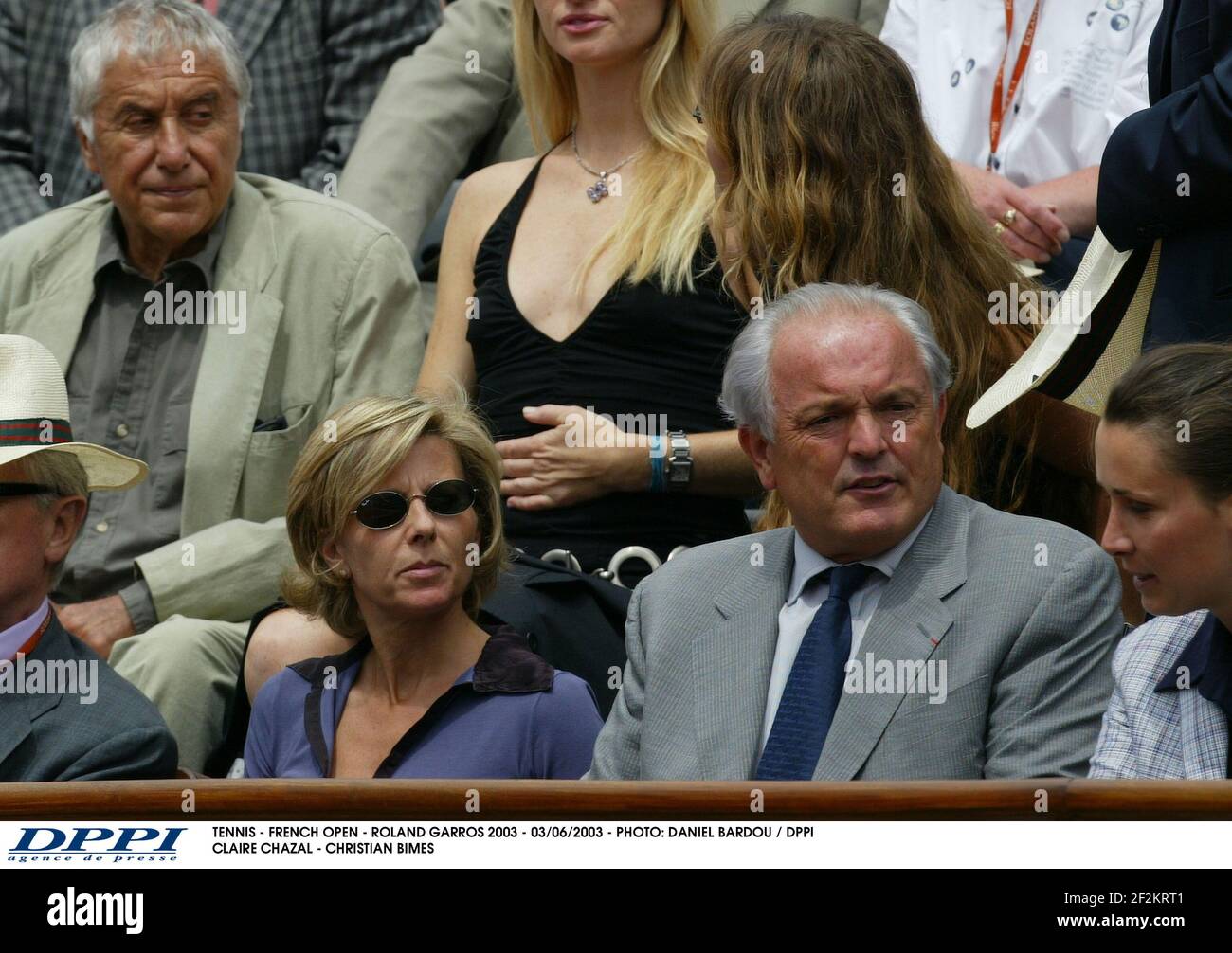 TENNIS - FRENCH OPEN - ROLAND GARROS 2003 - 03/06/2003 - PHOTO: DANIEL BARDOU / DPPI CLAIRE CHAZAL - CHRISTIAN BIMES Banque D'Images