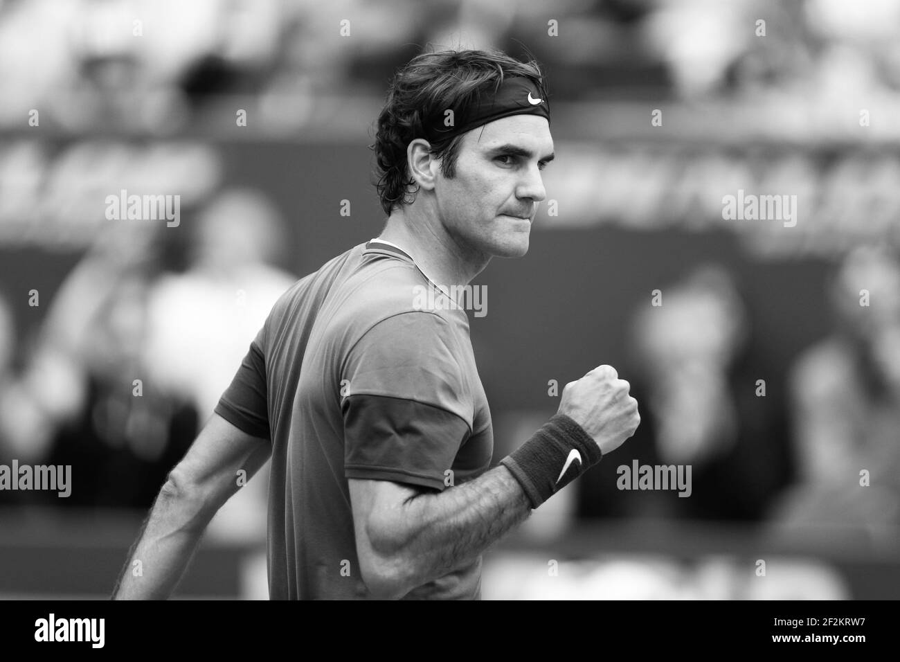 Roger Federer de Suisse pendant le ATP Monte-Carlo Rolex Masters 2014, Monaco, le 18 avril 2014. Photo Manuel Blondau / AOP PRESS / DPPIEDITORS NOTE: Cette image a été traitée à l'aide de filtres numériques Banque D'Images