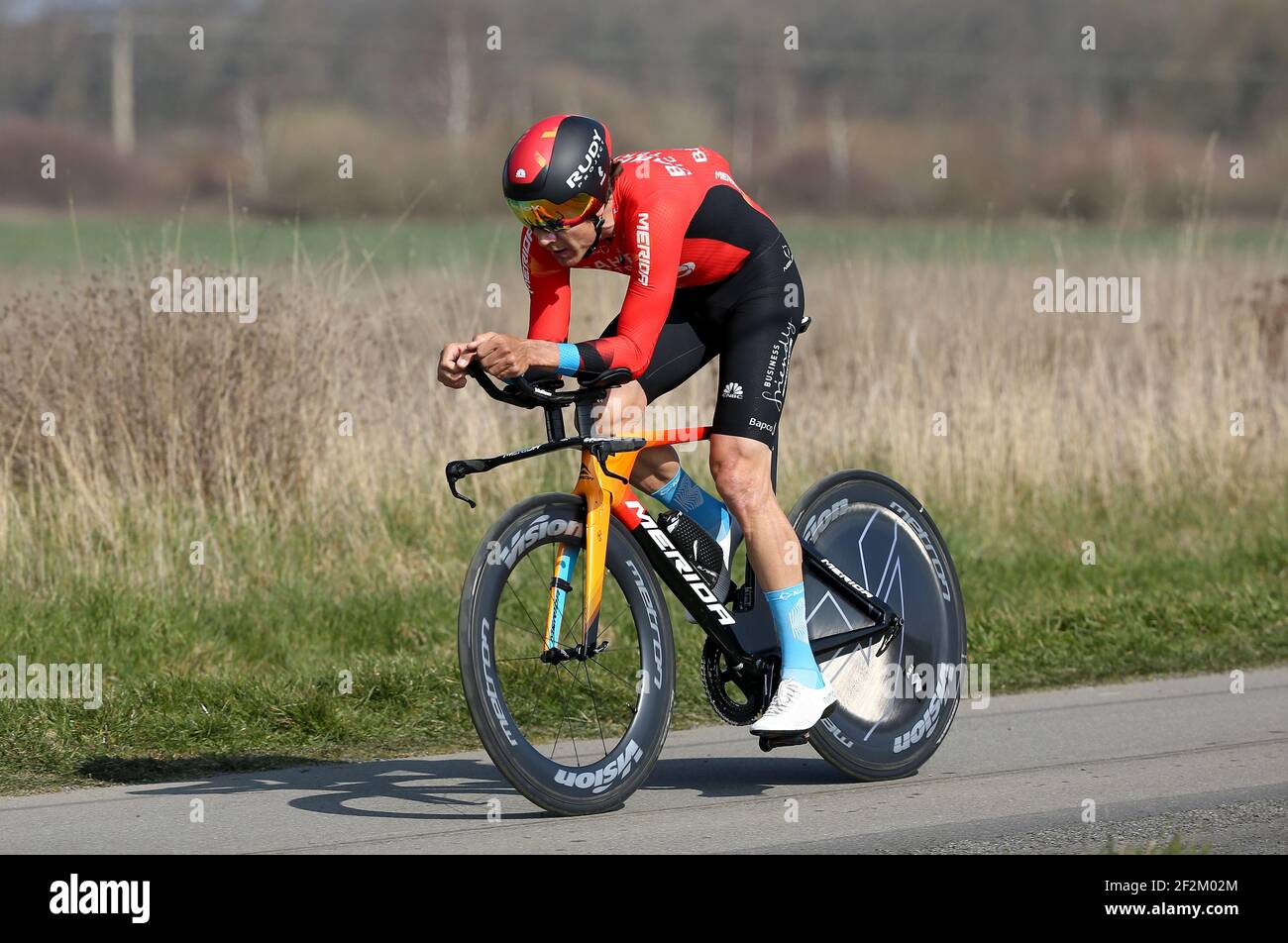 Heinrich Haussler d'Autriche et l'équipe de Bahreïn victorieux pendant la phase 3, un procès individuel entre Gien et Gien (14,4 km) pendant le 79e Paris-Nice 2021 le 9 mars 2021 à Gien, France - photo Jean Catuffe / DPPI Banque D'Images