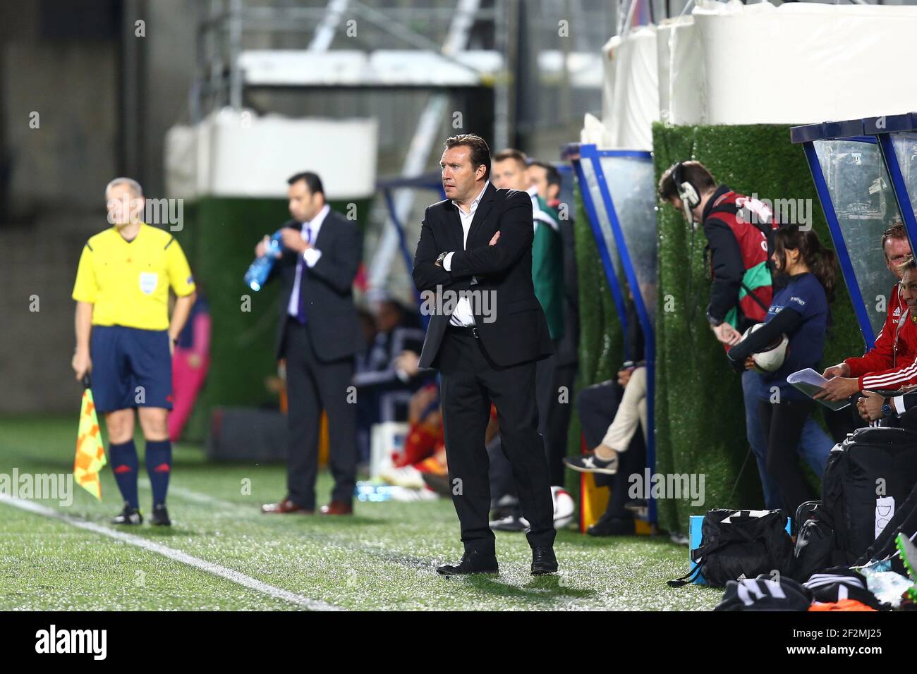 L'entraîneur-chef Marc Wilmot de Belgique lors du Championnat d'Europe de l'UEFA 2016 qualifiant le match de football du Groupe B entre Andorre et la Belgique le 10 octobre 2015 à l'Estadi Nacional à Andorre-la-Vieille, Andorre. Photo Manuel Blondau/AOP Press/DPPI Banque D'Images