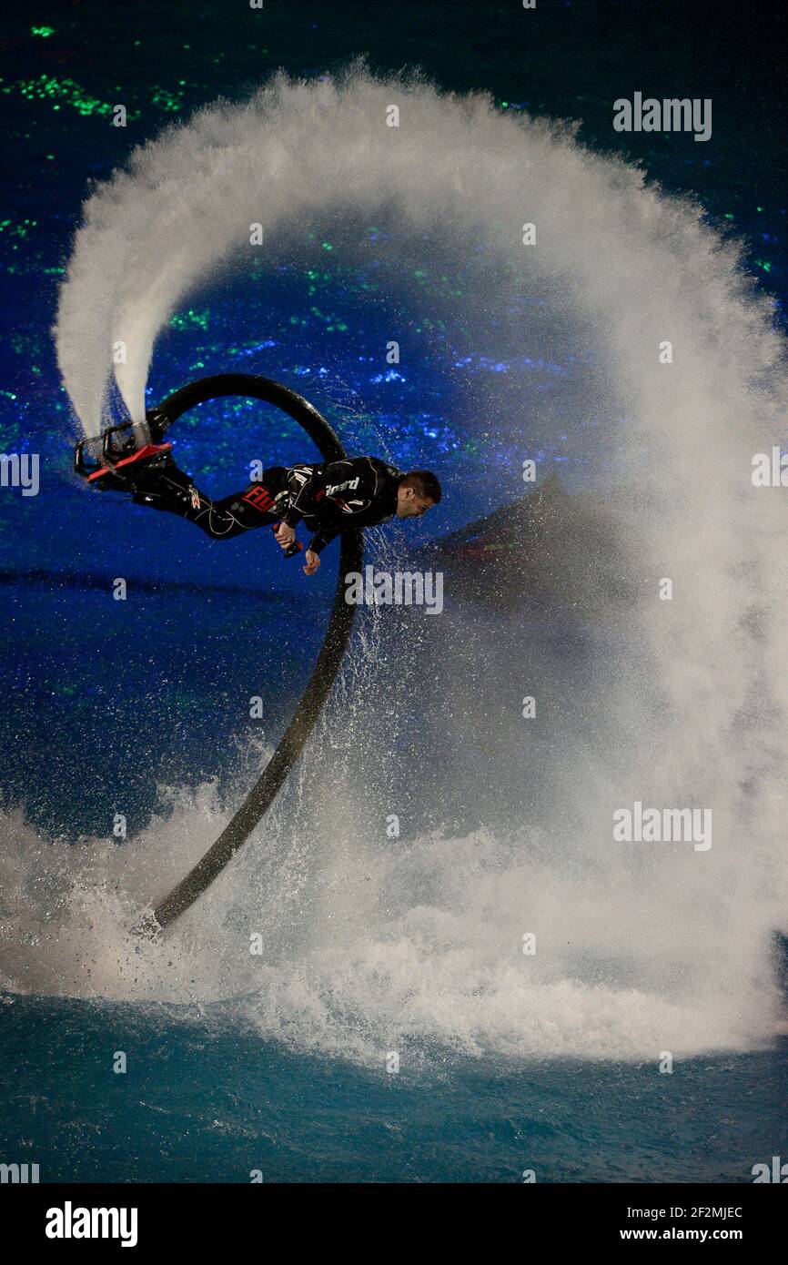 Hydro jet pendant les All Star Wind Games 2016, Indoor de France, windsurf et paddle, dans AccorHotels Arena, le 2 avril, 2016, à Paris, France - photo Christophe Bricot / DPPI Banque D'Images