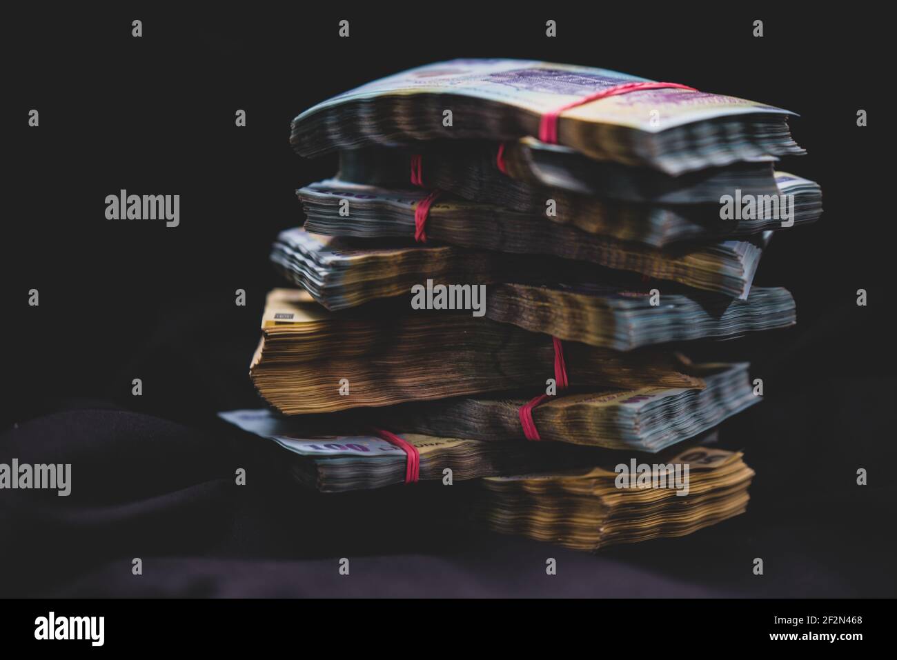 Gros plan d'une pile de billets Lei Banque D'Images