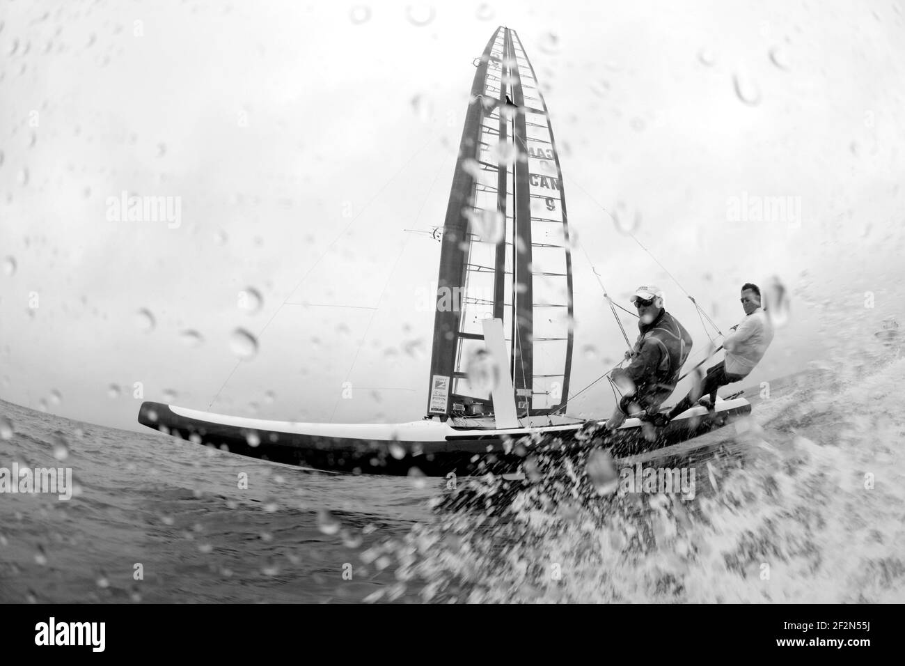 CClass World 2010 - COUPE LITTLE AMERICA - CHAMPIONNATS INTERNATIONAUX DE CATAMARAN - NEWPORT (USA) - 22-28/08/2010 - PHOTO : CHRISTOPHE LAUNAY / DPPI Canaan - CAN 009 - Fred Eaton - Magnus Clarke Banque D'Images