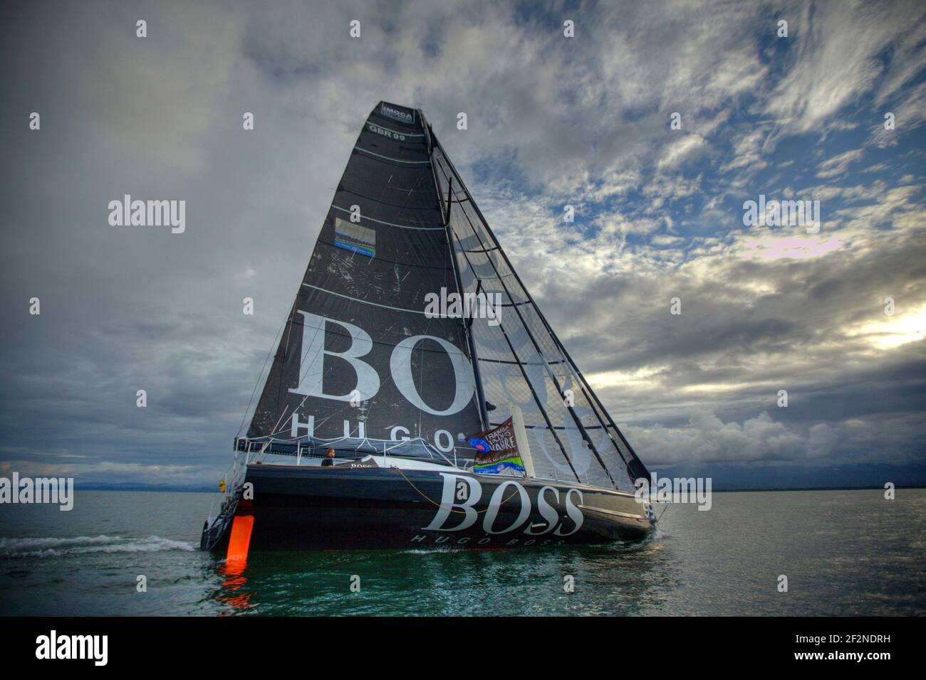 VOILE - TRANSAT JACQUES VABRE - COSTA RICA - 19/11/2011 - PHOTO : CHRISTOPHE LAUNAY / DPPI - HUGO BOSS - ALEX THOMSON (GBR) / GUILLERMO ALTADILL (ESP) - 2E - PODIUM Banque D'Images